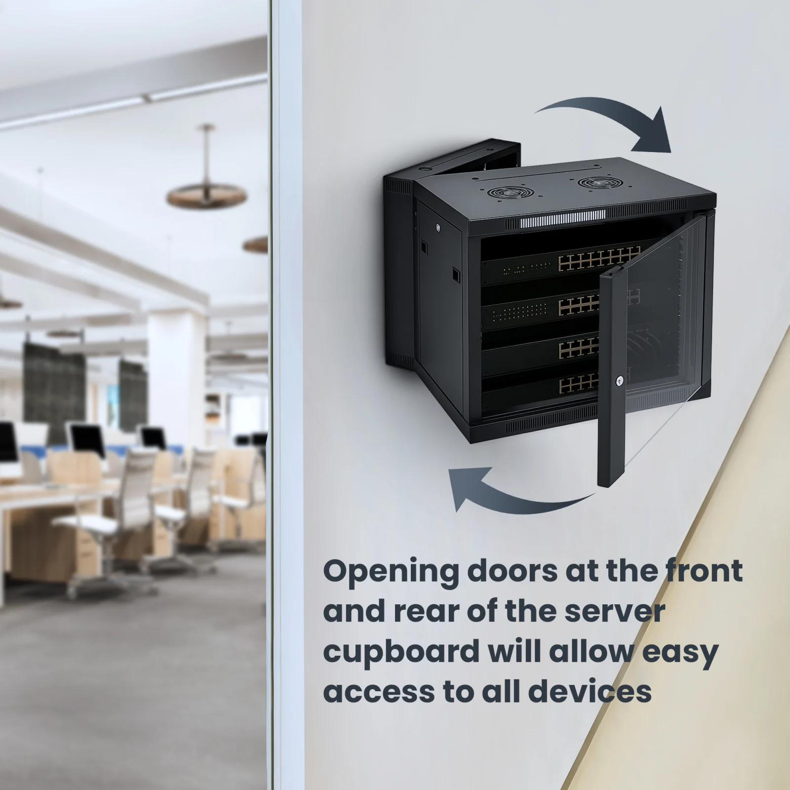 Extralink 9U 600x600 AZH Black | Rackmount cabinet | wall mounted, swing type, EXTRALINK EX.12943 5903148912943