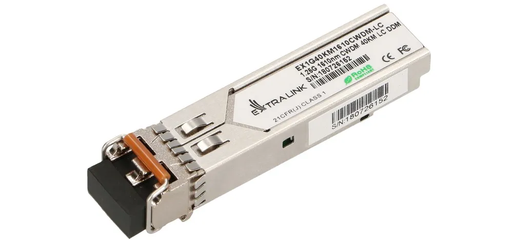 Extralink SFP 1.25G | SFP CWDM Module | 1,25Gbps, 1610nm, single mode, 40km, LC, DOM, EXTRALINK EX.13643 5903148913643