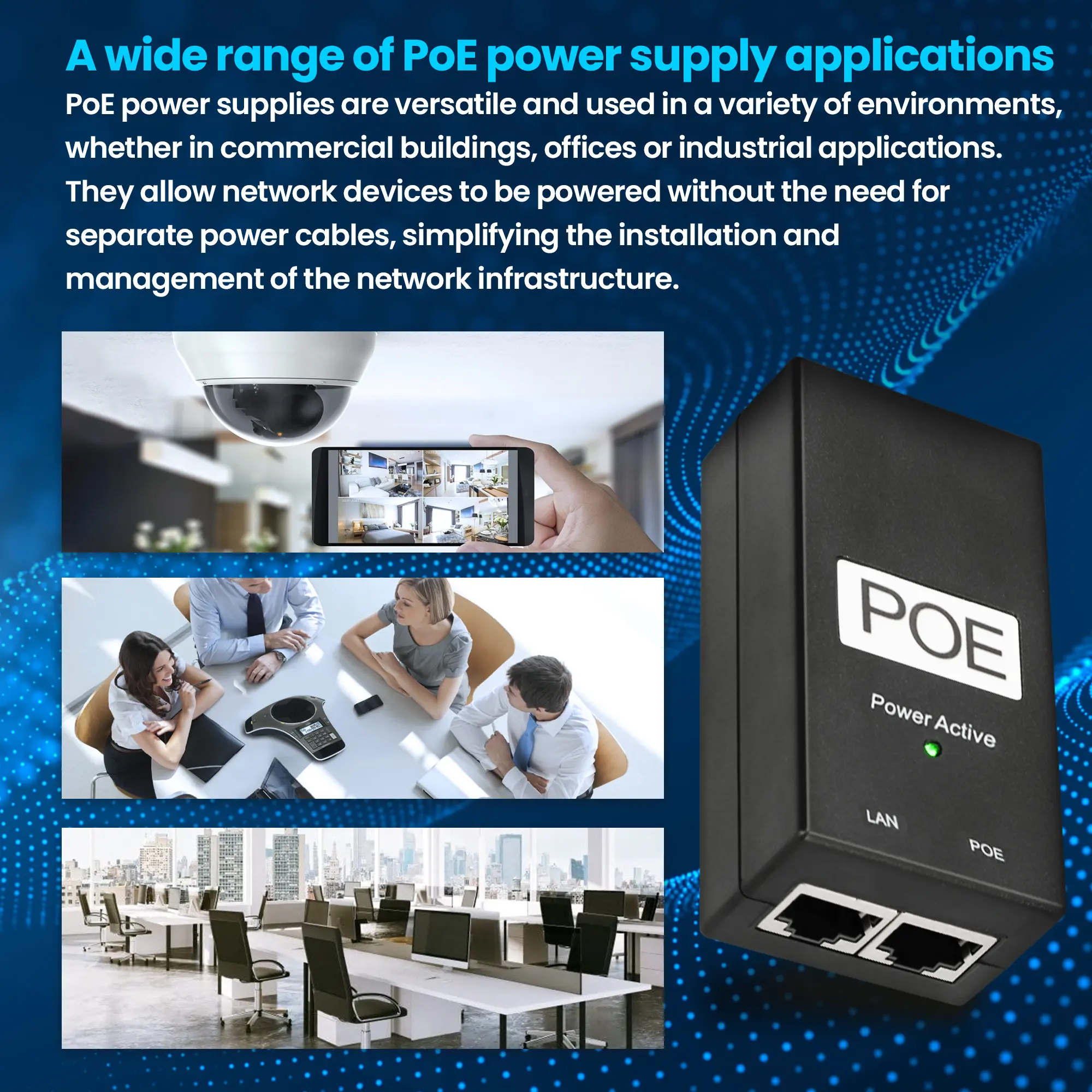 Extralink POE-24-24W-G | PoE Power supply | 24V, 1A, 24W, Gigabit, AC cable included, EXTRALINK EX.14183 5903148914183