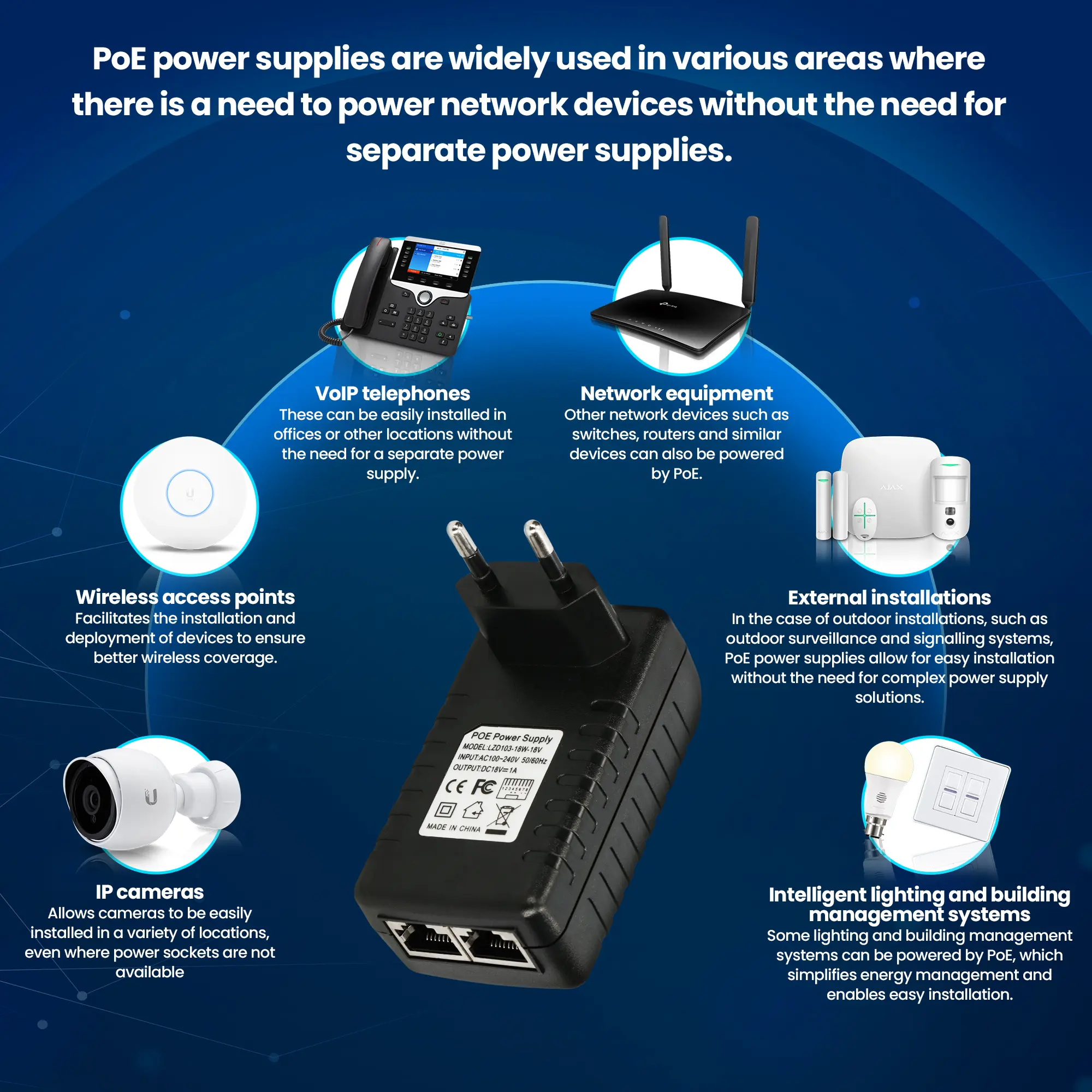 Extralink POE-24-12W | PoE Power supply | 24V, 0.5A, 12W, wall plug, EXTRALINK EX.14213 5903148914213