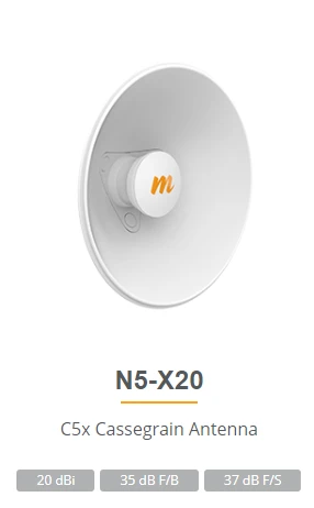 Mimosa N5-X20 | Modular Horn for C5x | 2-pack, 20dBi, 12st, 4,9-6,4GHz, 270mm, MIMOSA N5-X20 - 2 PACK 5907207225807
