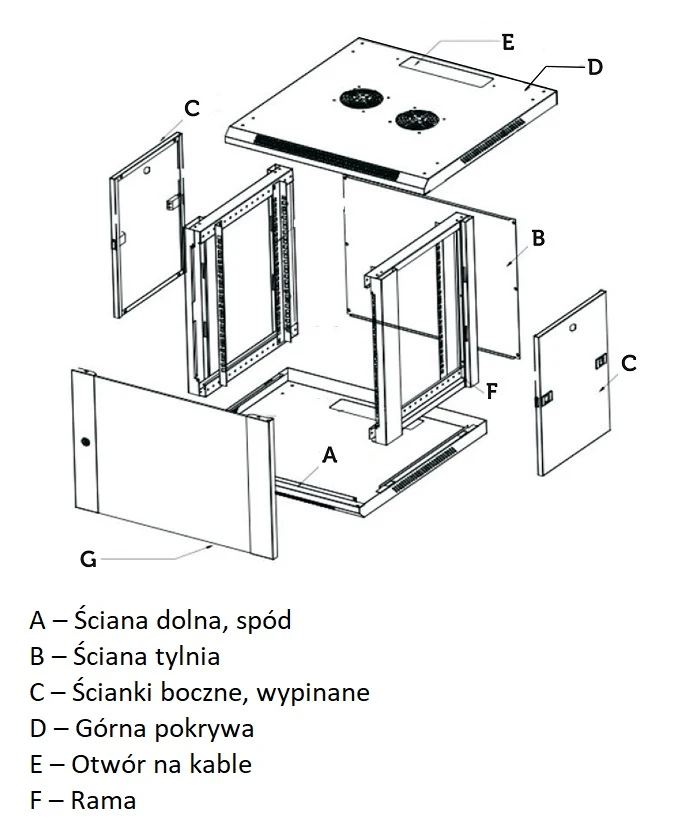 Extralink 15U 600x450 Gray | Rackmount cabinet | wall mounted, EXTRALINK EX.14336 5903148914336