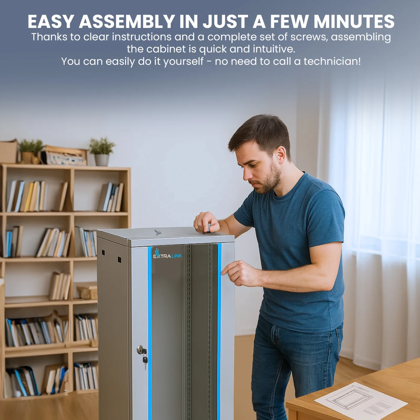 Extralink 15U 600x450 Gray | Rackmount cabinet | wall mounted, EXTRALINK EX.14336 5903148914336