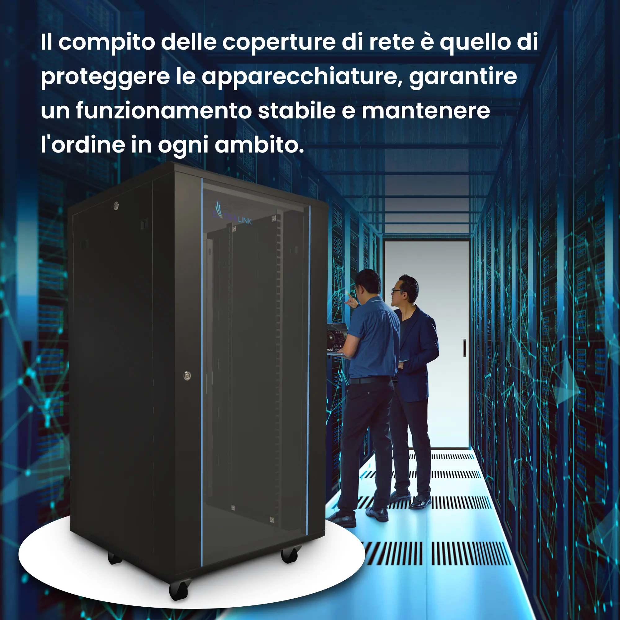 Extralink 22U 600x600 Black | Rackmount cabinet | standing, EXTRALINK EX.14381 5903148914381