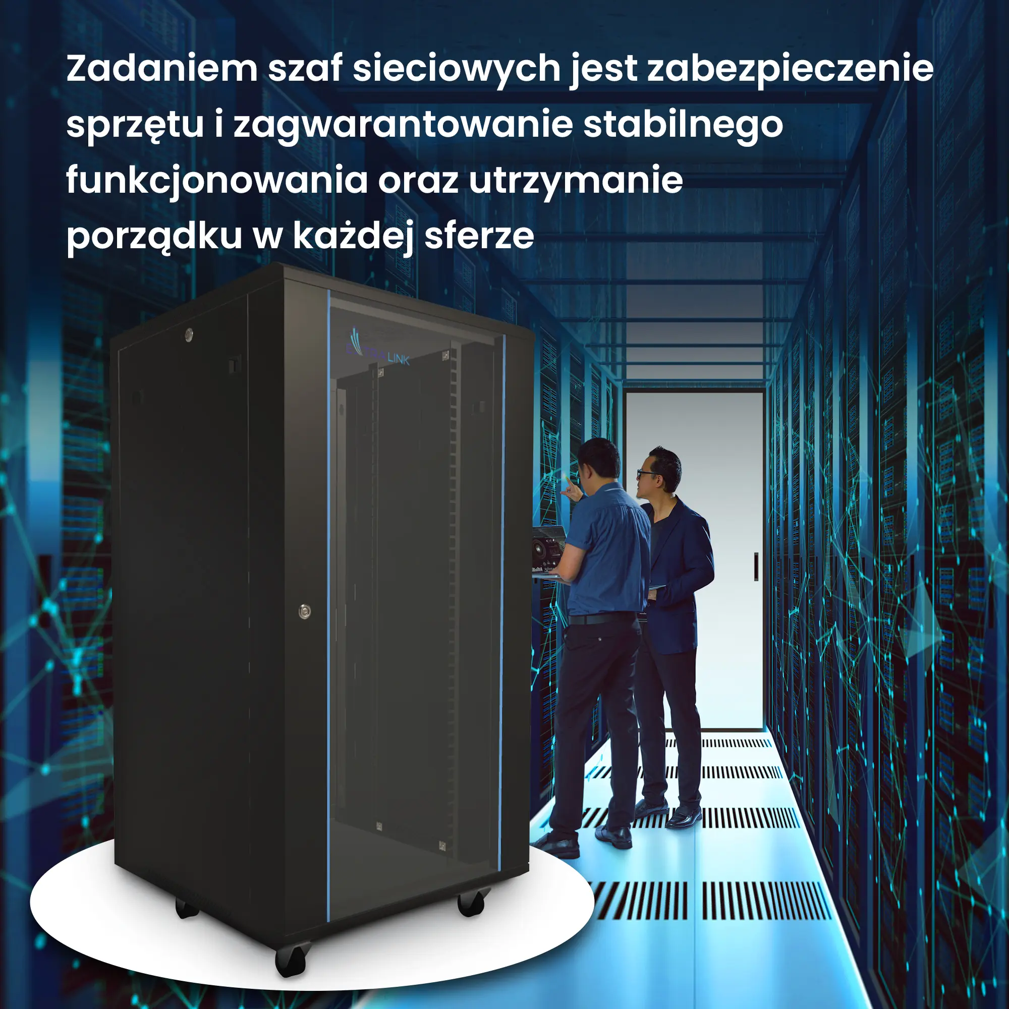 Extralink 22U 600x800 Black | Rackmount cabinet | standing, EXTRALINK EX.14398 5903148914398