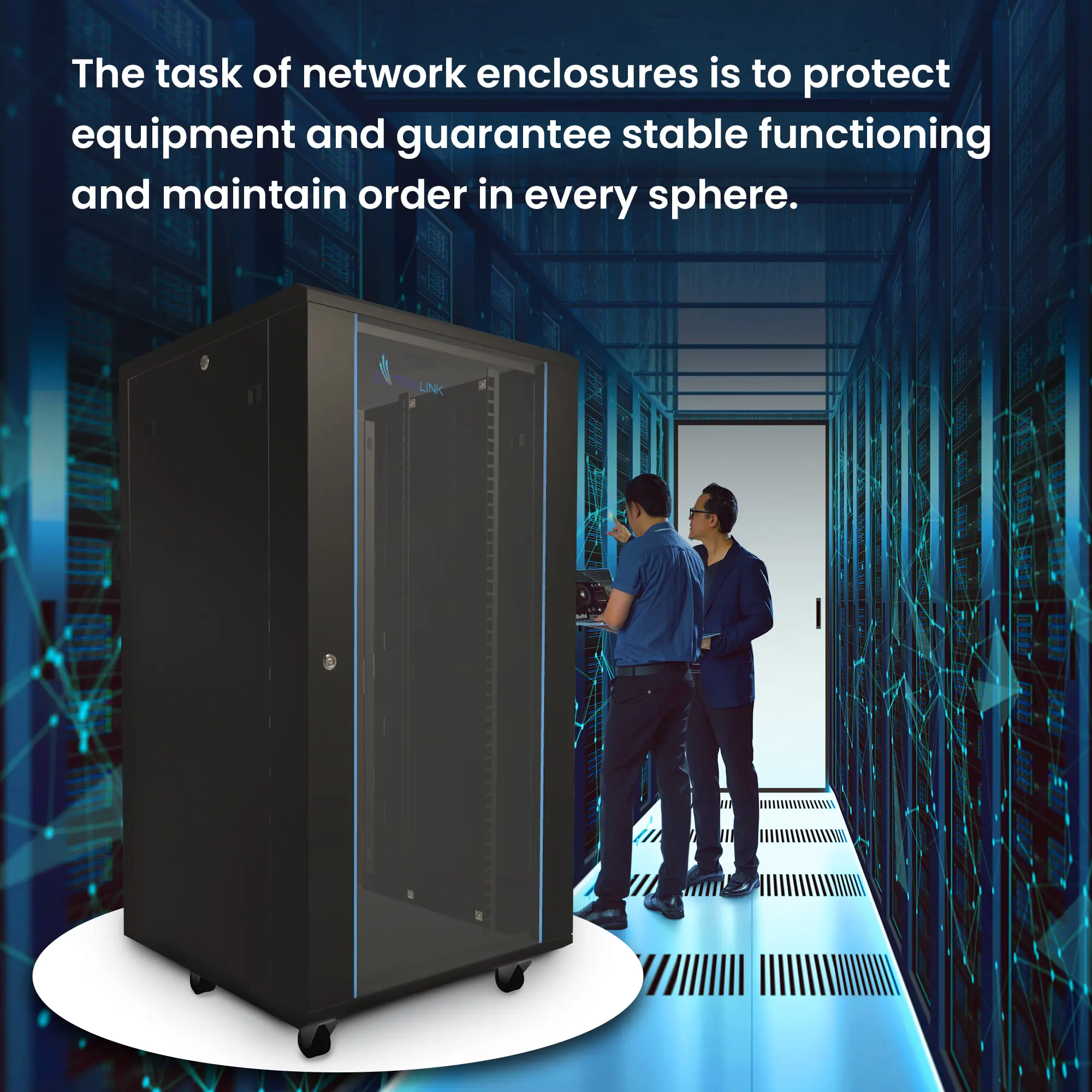 Extralink 27U 800x800 Black | Rackmount cabinet | standing, EXTRALINK EX.14404