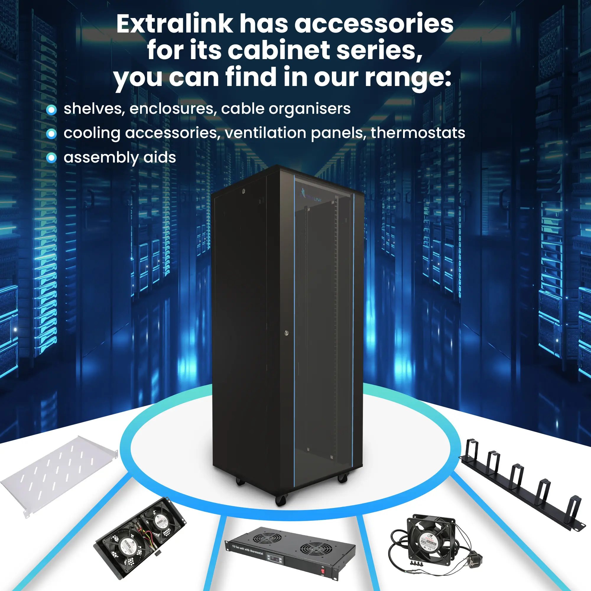 Extralink 42U 800x1000 Black | Rackmount cabinet | standing, EXTRALINK EX.14442 5903148914442