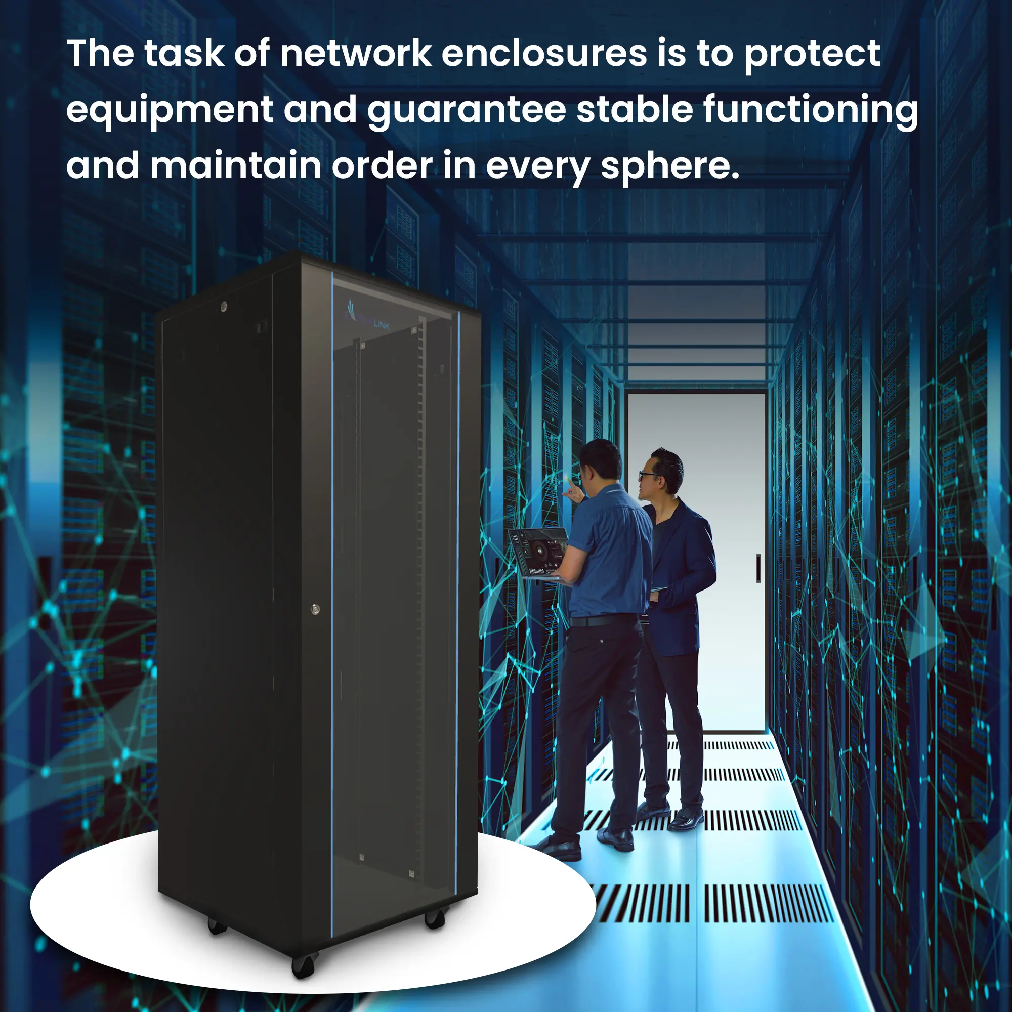 Extralink 42U 800x1000 Black | Rackmount cabinet | standing, EXTRALINK EX.14442 5903148914442