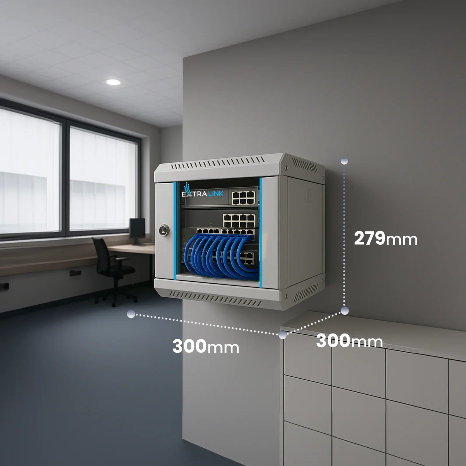 Extralink 4U 10" Gray | Rackmount cabinet | wall-mounted, EXTRALINK EX.14466 5903148914466
