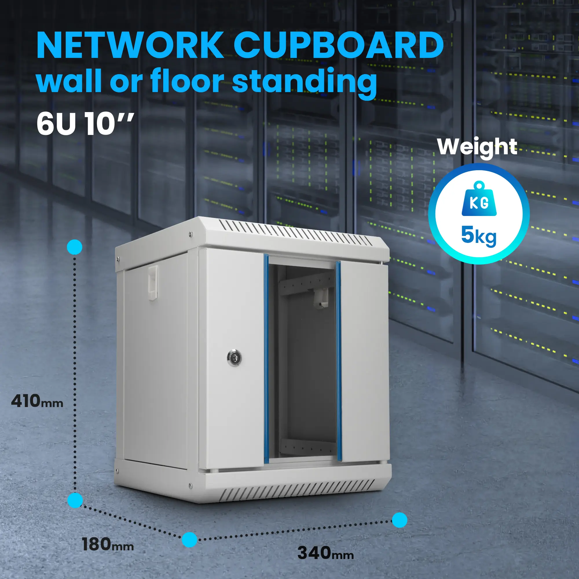 Extralink 6U 10" Gray | Rackmount cabinet | wall-mounted, EXTRALINK EX.14473 5903148914473