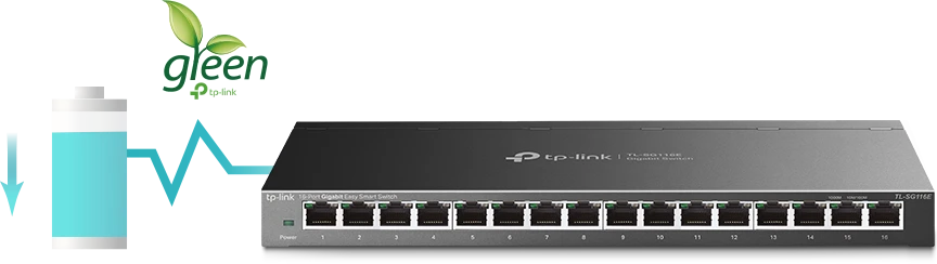 TP-Link TL-SG116E | Switch | 16x RJ45 1000Mb/s, Unmanaged, TP-LINK TL-SG116E 6935364084301