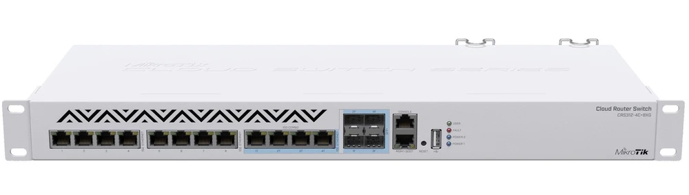 MikroTik CRS312-4C+8XG-RM | Switch | 12x RJ45 10 Gigabit, 4x SFP+, MIKROTIK CRS312-4C+8XG-RM 4752224002150