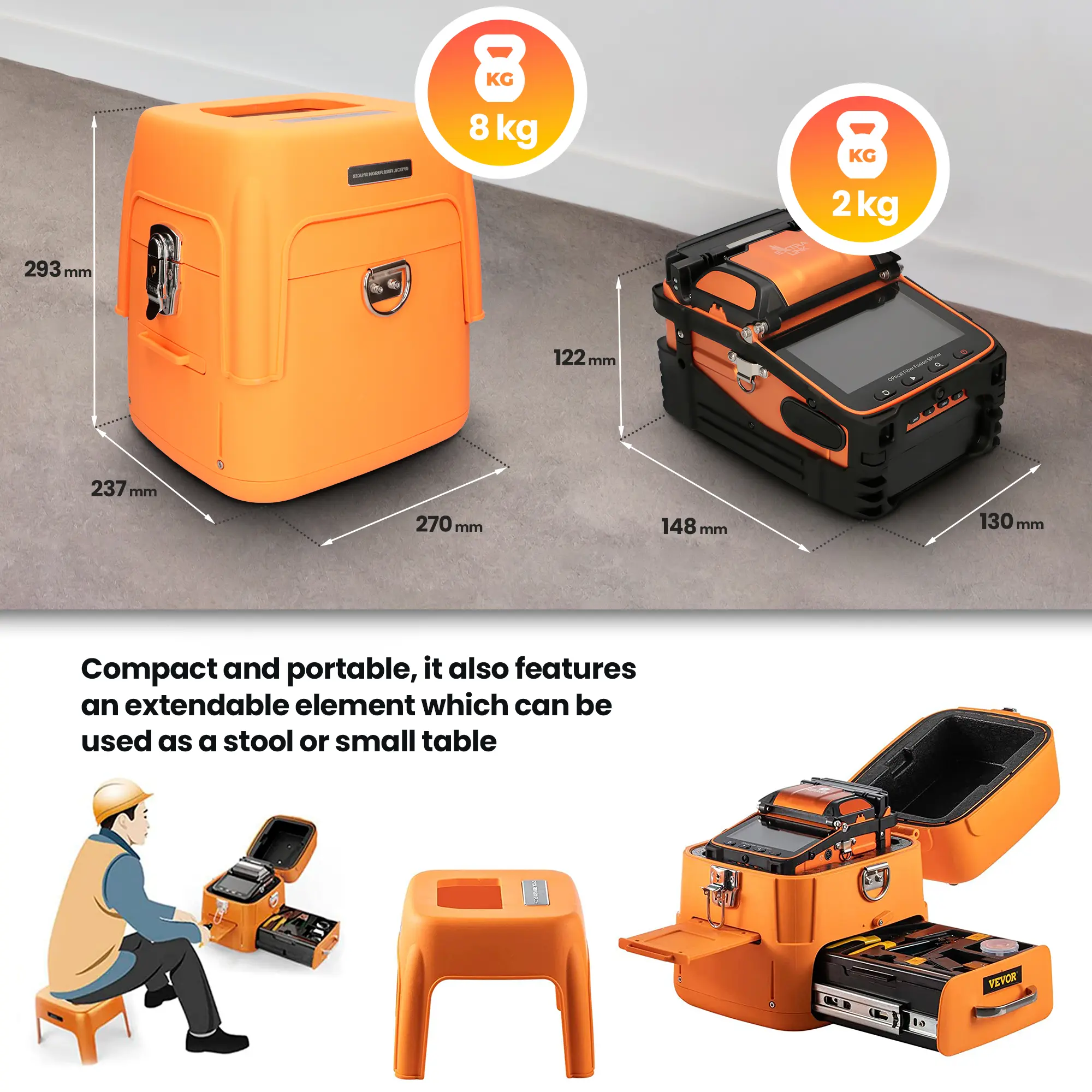 Extralink AI-9 | Fusion splicer | 7800mAh battery, LED lamp, LCD 5,1", EXTRALINK EX.16125 5903148916125