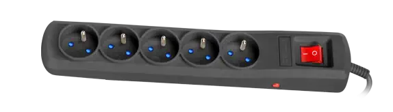 Armac R5 | Power strip | anti-surge system, 5 sockets, 1,5m cable, black, ARMAC R5 1.5M BLACK 5904722195882