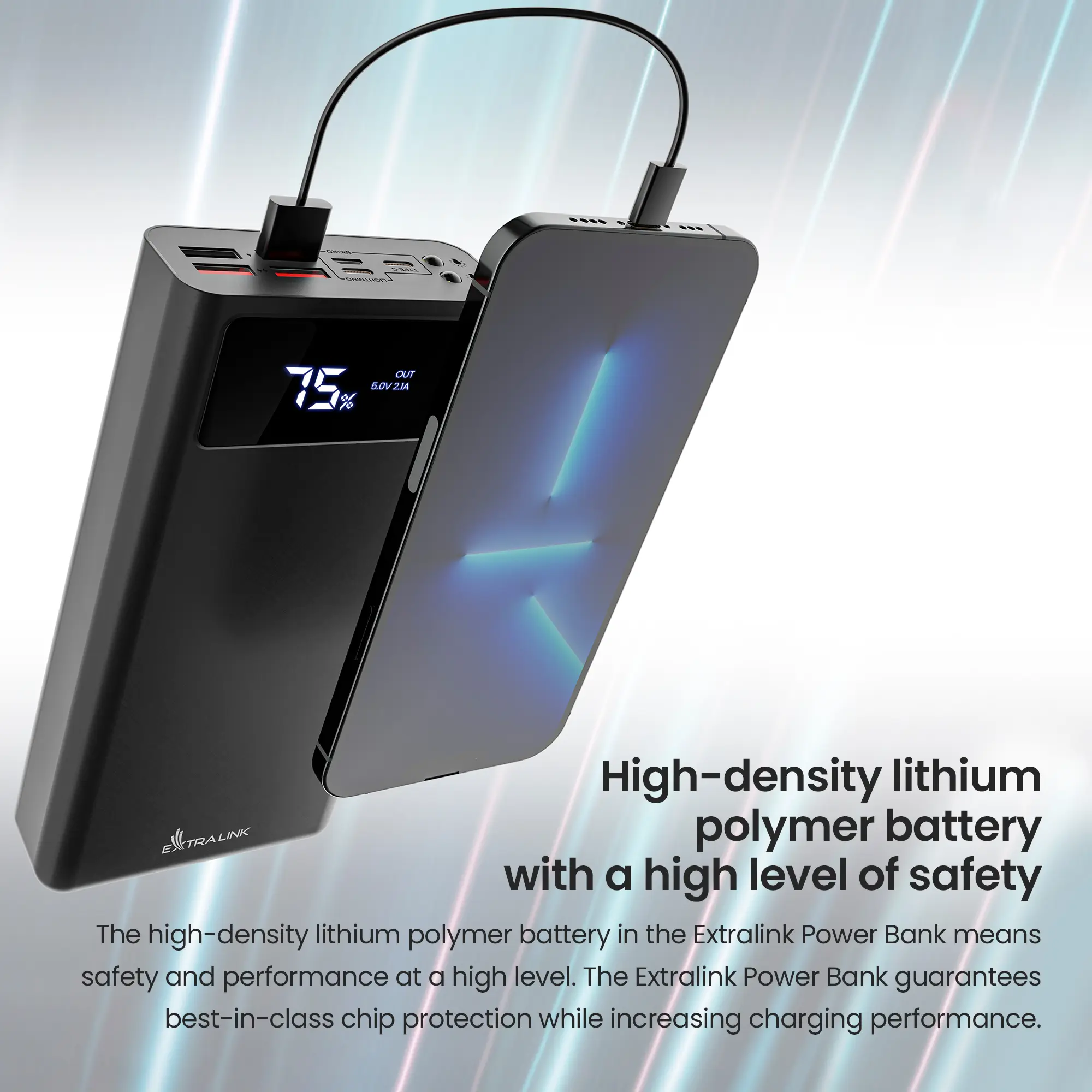 Extralink EPB-112 30000mAh Black | Powerbank | Power bank, USB-C, EXTRALINK EX.19584 5903148919584