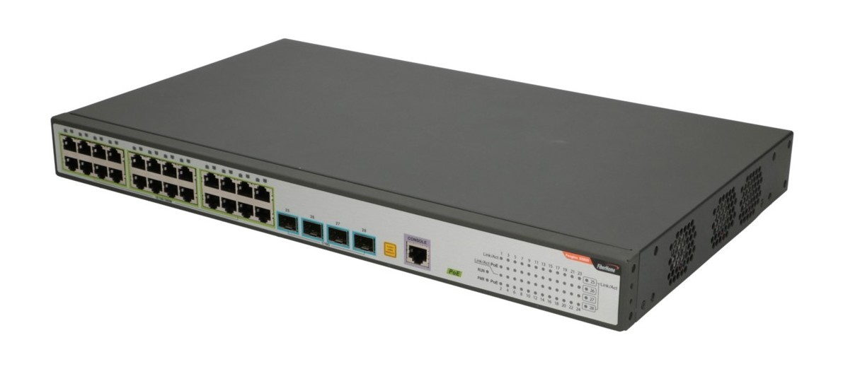 Fiberhome S5800-28T-X-PE-AC | Switch | 24x RJ45 1000Mb/s PoE, 4x SFP+, FIBERHOME S5800-28T-X-PE-AC 6975489914251