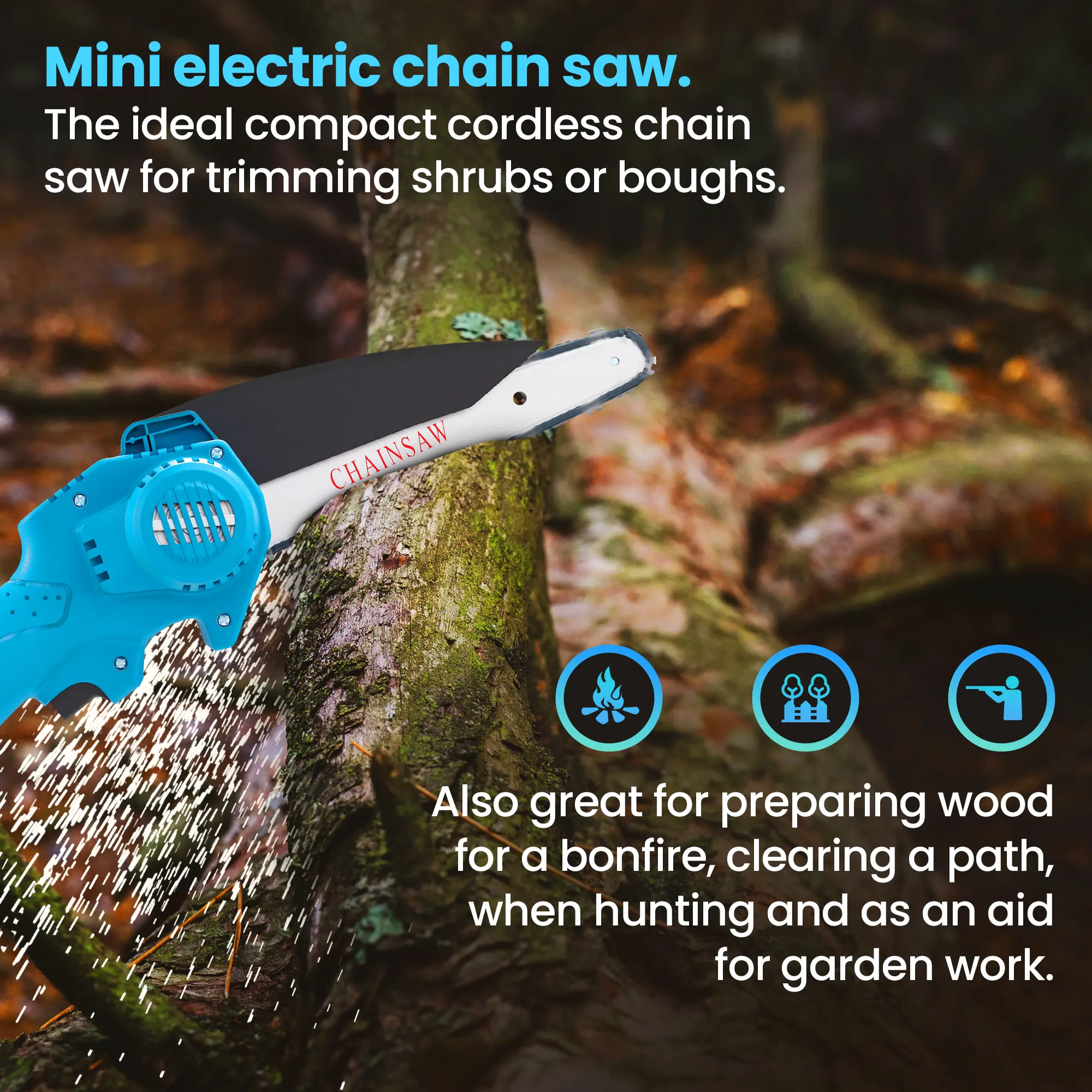 Extralink TM-107 | Mini electric chainsaw | 6 inch, 1.5 Ah battery, EXTRALINK EX.30332 5905090330332