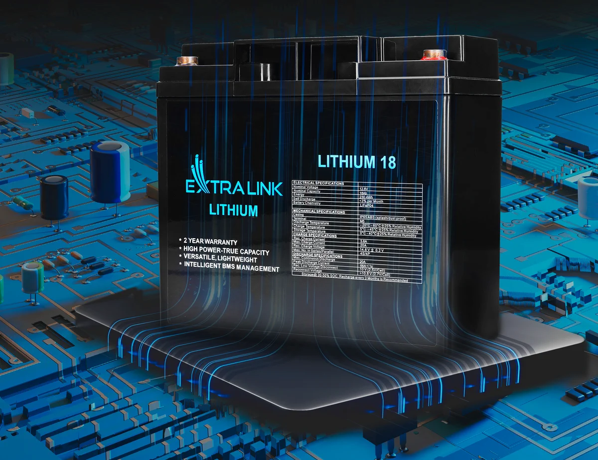 Extralink LiFePO4 18AH | Accumulator | 12.8V, BMS, EXTRALINK EX.30417 5905090330417