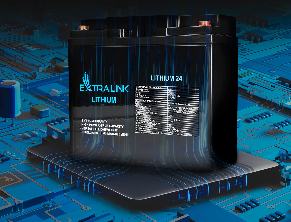 Extralink LiFePO4 24AH | Accumulator | 12.8V, BMS, EXTRALINK EX.30424 5905090330424