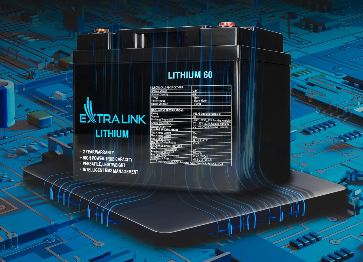 Extralink LiFePO4 60AH | Accumulator | 12.8V, BMS, EXTRALINK EX.30448 5905090330448
