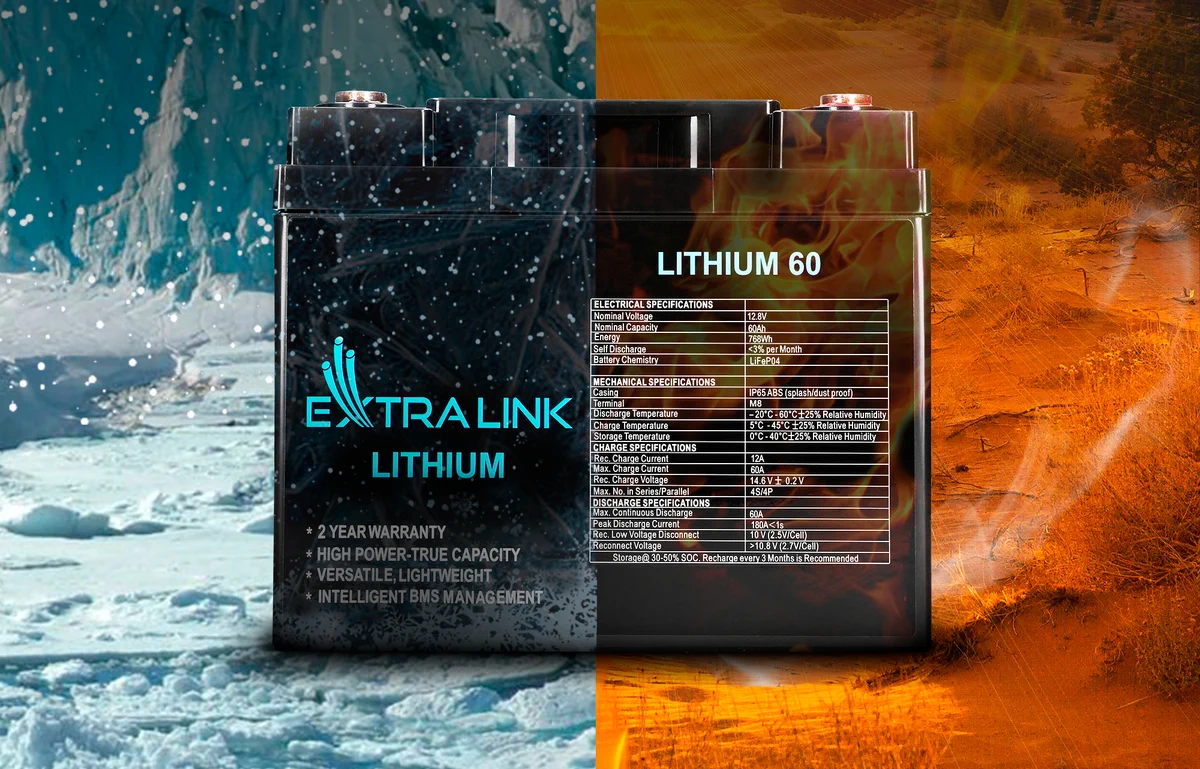 Extralink LiFePO4 60AH | Accumulator | 12.8V, BMS, EXTRALINK EX.30448 5905090330448