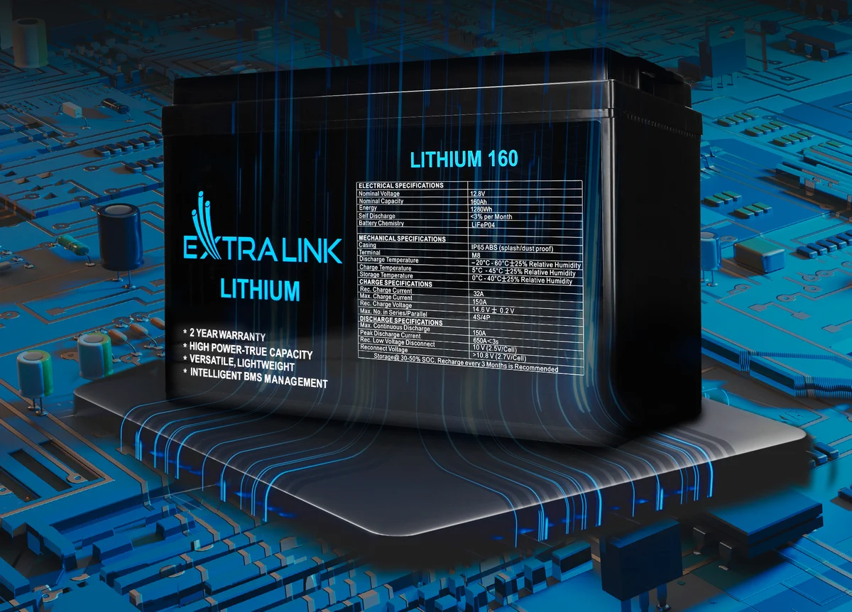 Extralink LiFePO4 160AH | Accumulator | 12.8V, BMS, EXTRALINK EX.30462 5905090330462