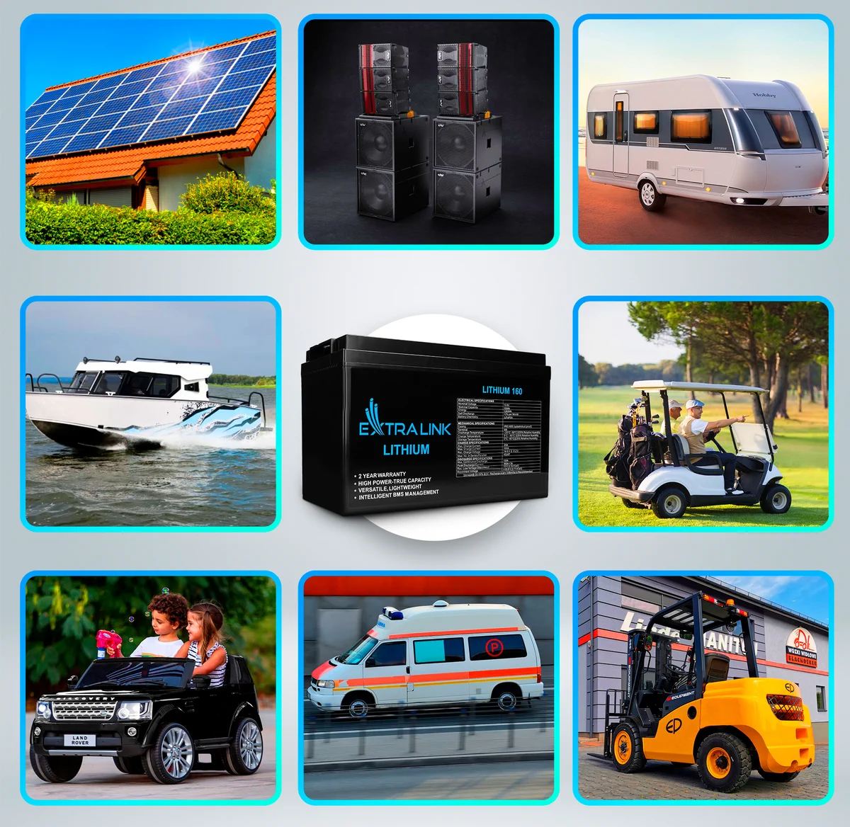 Extralink LiFePO4 160AH | Accumulator | 12.8V, BMS, EXTRALINK EX.30462 5905090330462