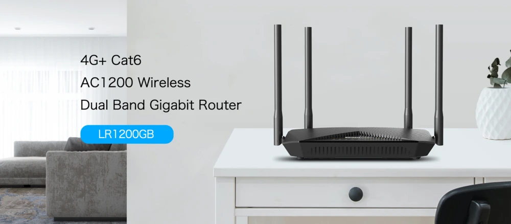 Totolink LR1200GB | WiFi Router | Wi-Fi 5, Dual Band, 4G LTE, 4x RJ45 1000Mb/s, 1x SIM, TOTOLINK LR1200GB 6952887470602