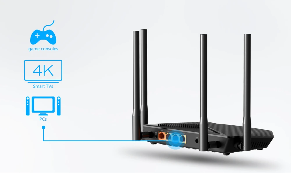 Totolink LR1200GB | WiFi Router | Wi-Fi 5, Dual Band, 4G LTE, 4x RJ45 1000Mb/s, 1x SIM, TOTOLINK LR1200GB 6952887470602