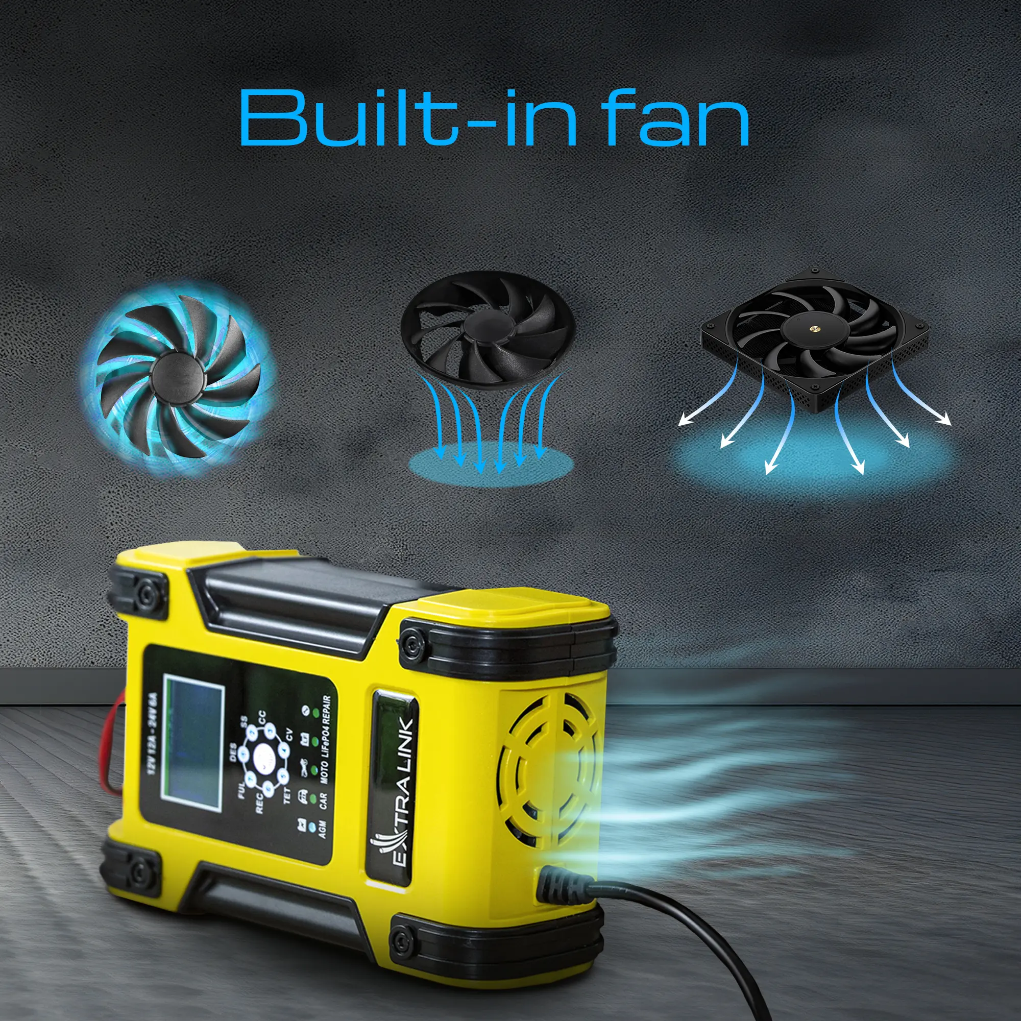 Extralink Shango Smart Battery Charger | Rectifier | 100 - 240VAC, 12V 12A, 24V 6A, EXTRALINK EX.30813 5905090330813