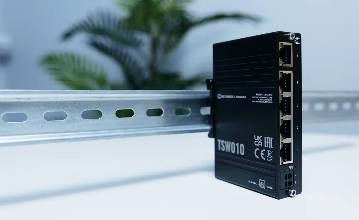 Teltonika TSW010 | Switch | 5x RJ45 100Mb/s, Passive PoE, IP30, DIN, TELTONIKA TELTONIKA TSW010 4779051840274