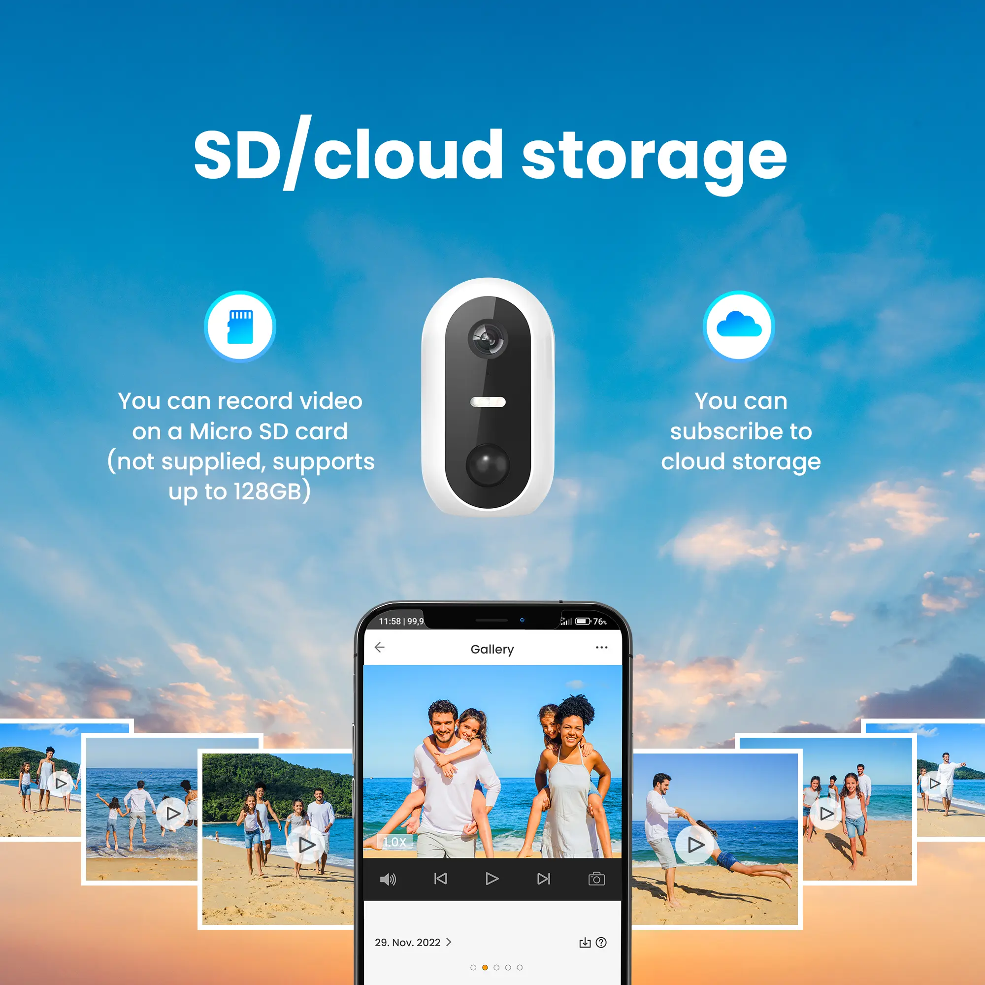 Extralink Smart Life SolarEye | Outdoor camera with solar panel | wireless, Full HD 1080p, Wi-Fi, 5200mAh battery, IP54, EXTRALINK EX.32985 5905090332985