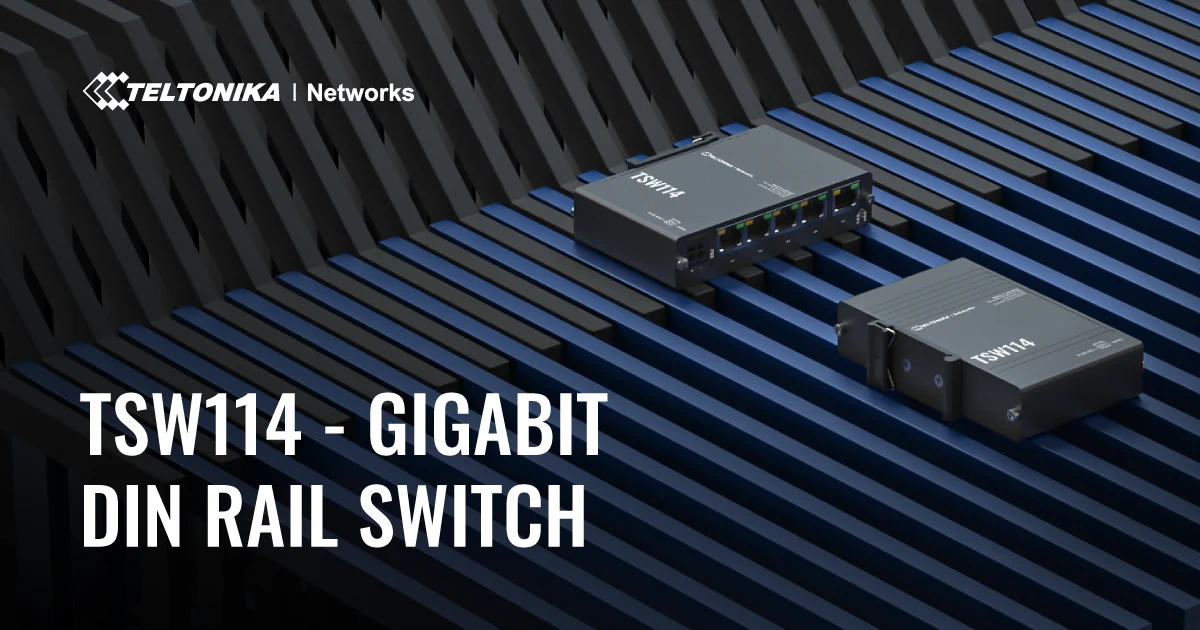 Teltonika TSW114 | Switch | 5x RJ45 1000Mb/s, DIN rail, TELTONIKA TELTONIKA TSW114 000000 4779051840298