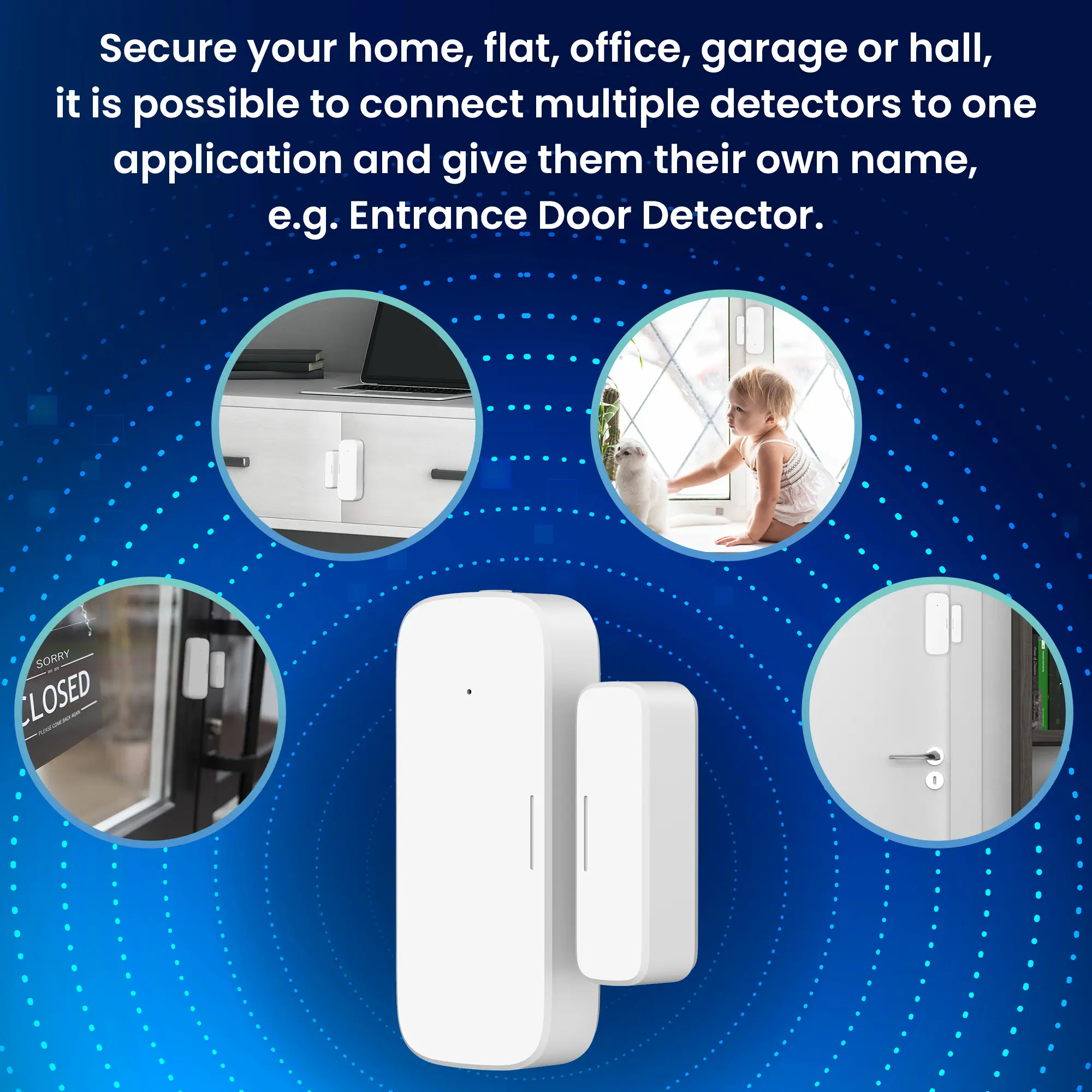 Smart wireless door/window sensor, ZigBee, white, TUYA, Smart Life, Extralink EX.34897 5905090334897