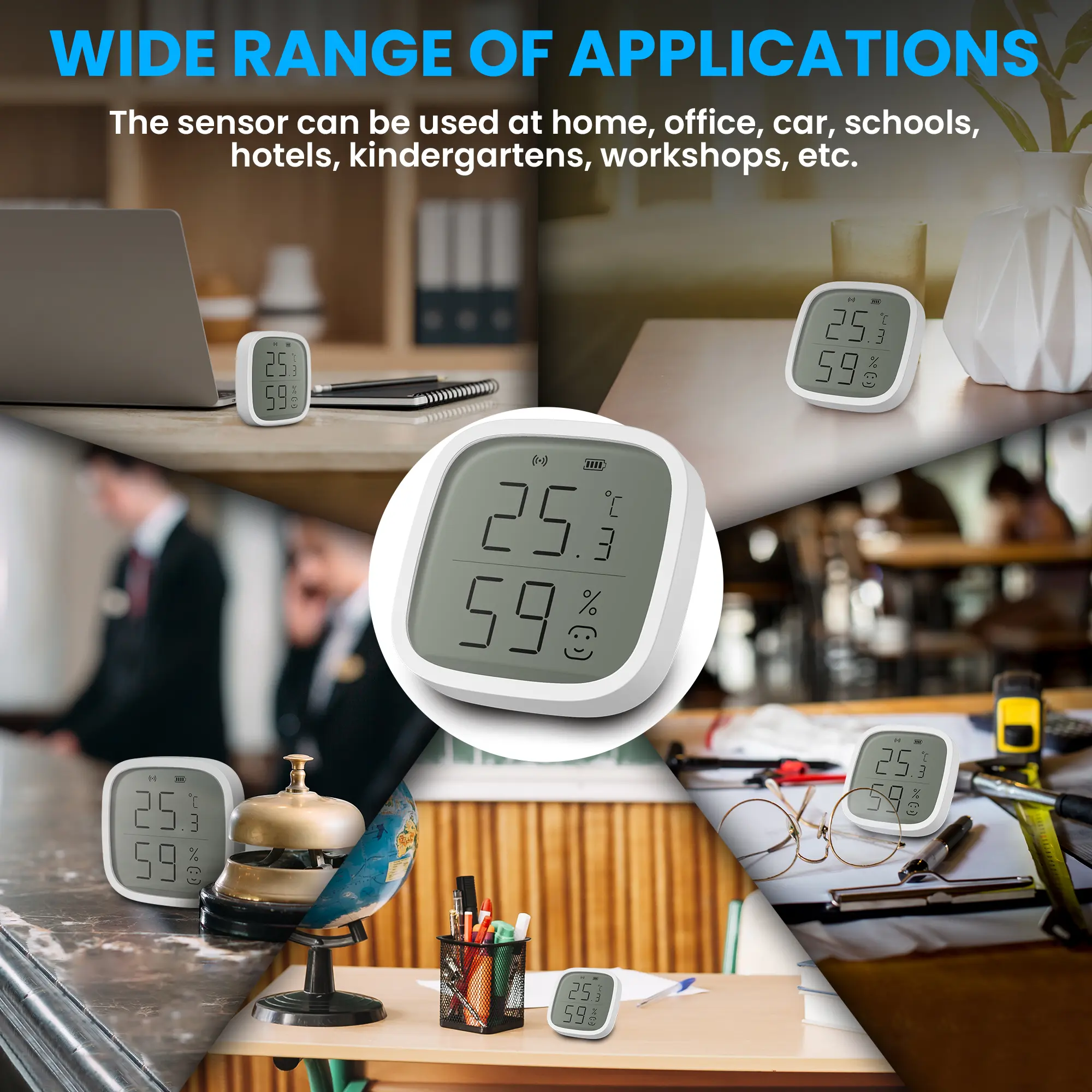 Išmanusis bevielis patalpos temperatūros ir drėgmės jutiklis, ZigBee, baltas, TUYA, Smart Life, Extralink EX.34873