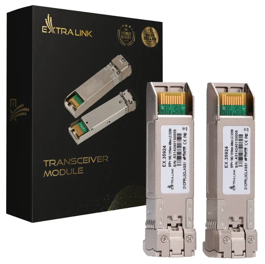 Extralink SFP+ 10G 2-pack | SFP+ Module | 10Gbps, LC/UPC, 1310nm, 40km, single mode, DOM, EXTRALINK EX.35924 5905090335924