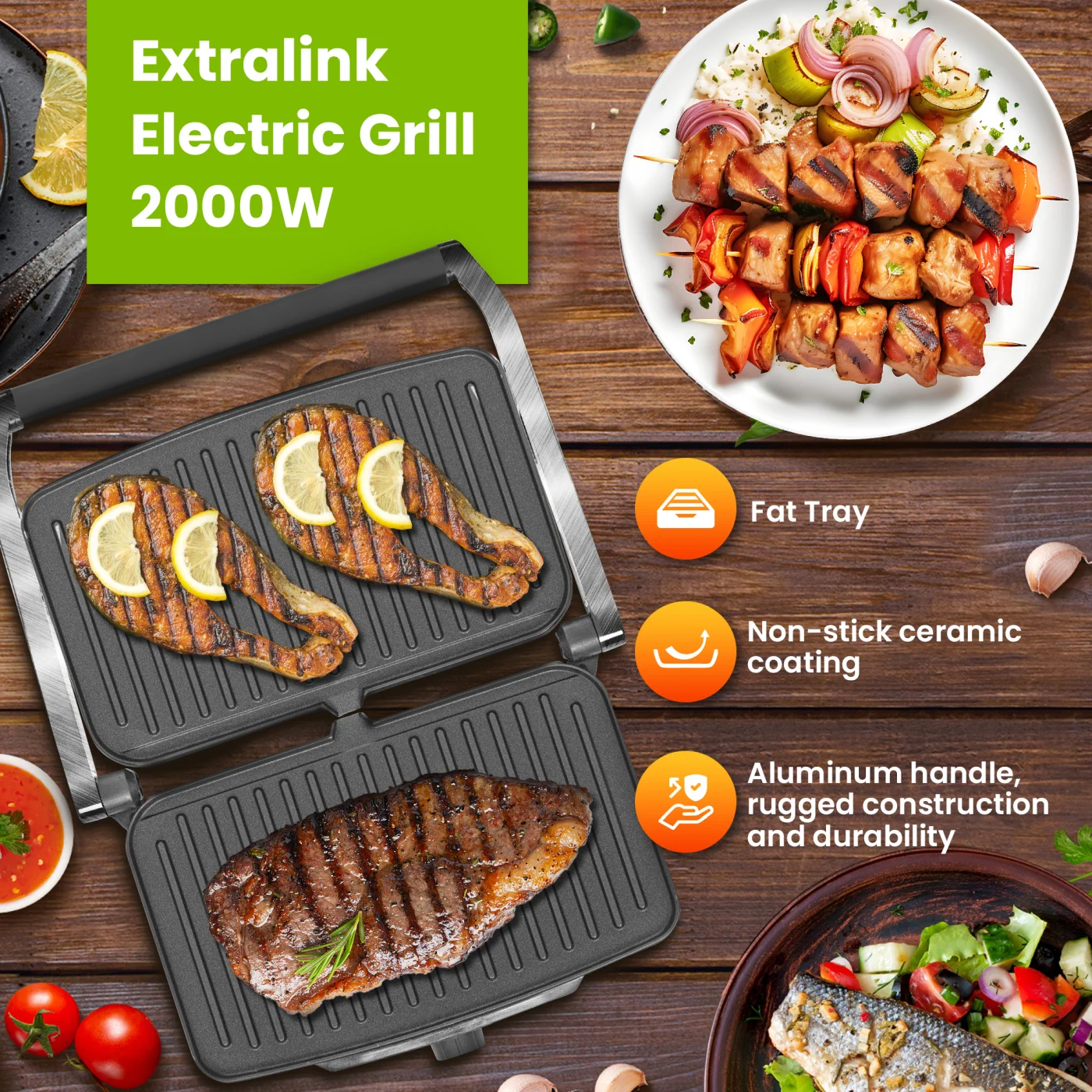 EXTRALINK SMART LIFE ELECTRIC GRILL SJ-36, EXTRALINK EX.36884 5905090336884