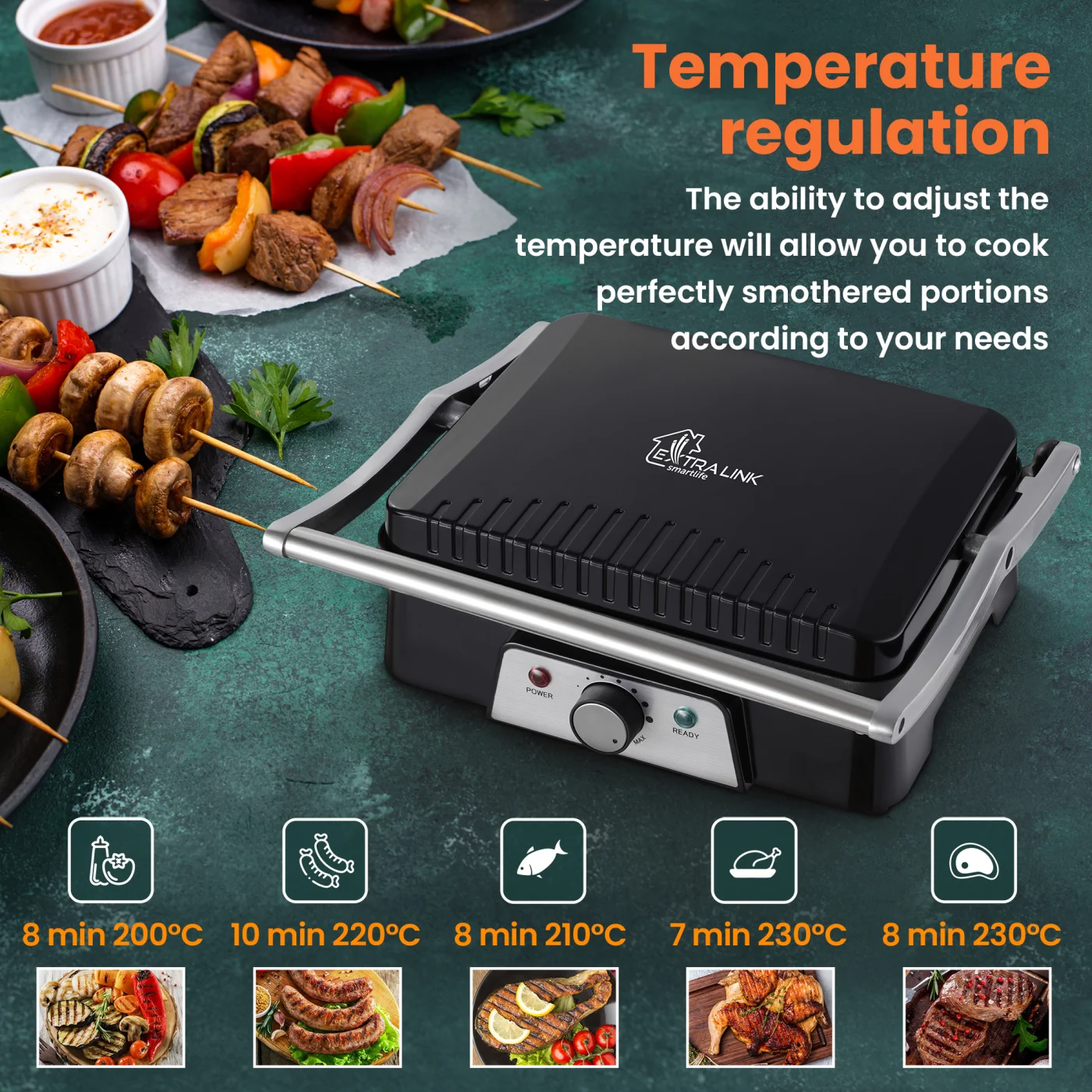 EXTRALINK SMART LIFE ELECTRIC GRILL SJ-36, EXTRALINK EX.36884 5905090336884