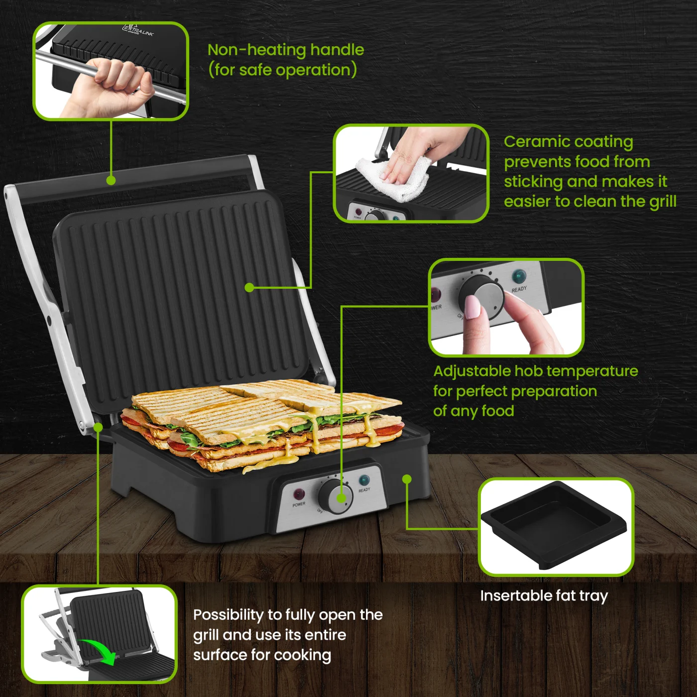 EXTRALINK SMART LIFE ELECTRIC GRILL SJ-36, EXTRALINK EX.36884 5905090336884