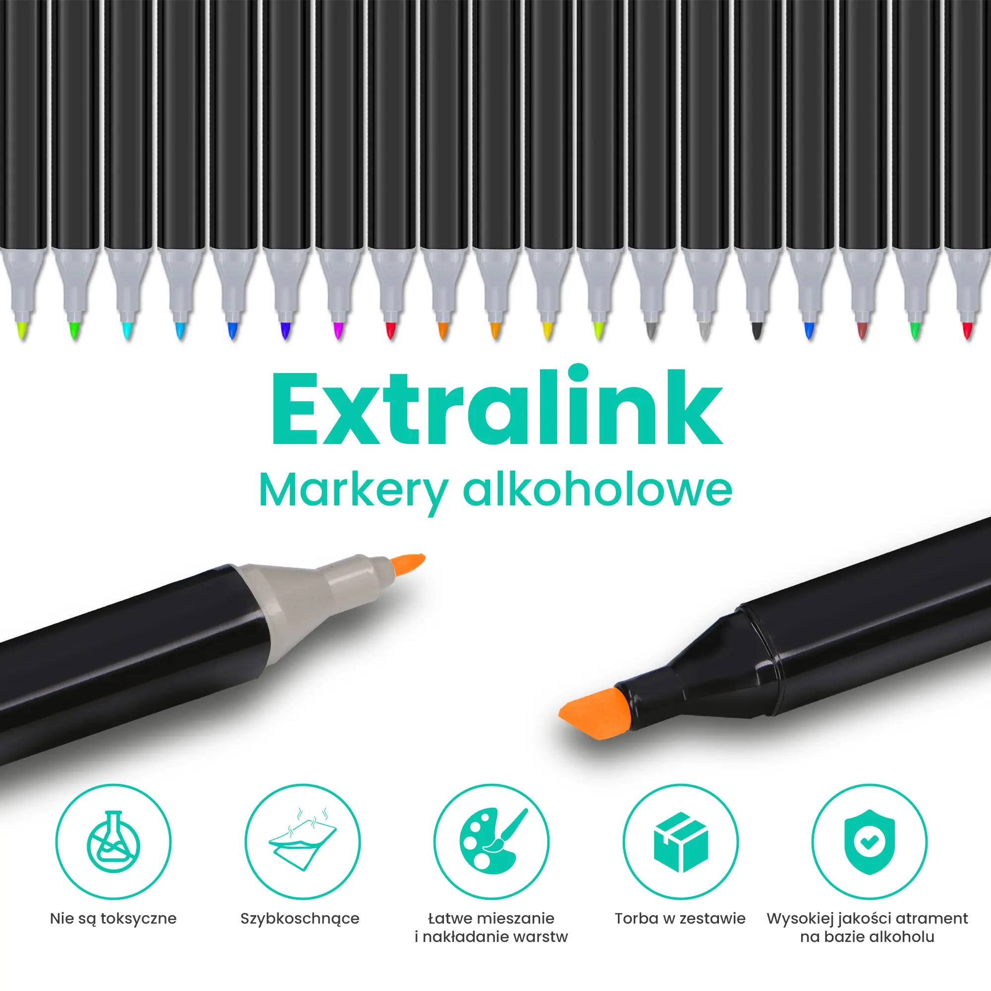 MARKERY 60SZT + ZABAWKA STRAGAN, EXTRALINK EX.21175