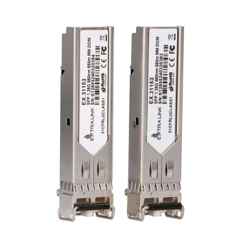 Extralink SFP 1.25G 2-pack | SFP Module | 1,25Gbps, LC/UPC, 850nm, 550m, multi mode, DOM, EXTRALINK EX.31153 5906168631153