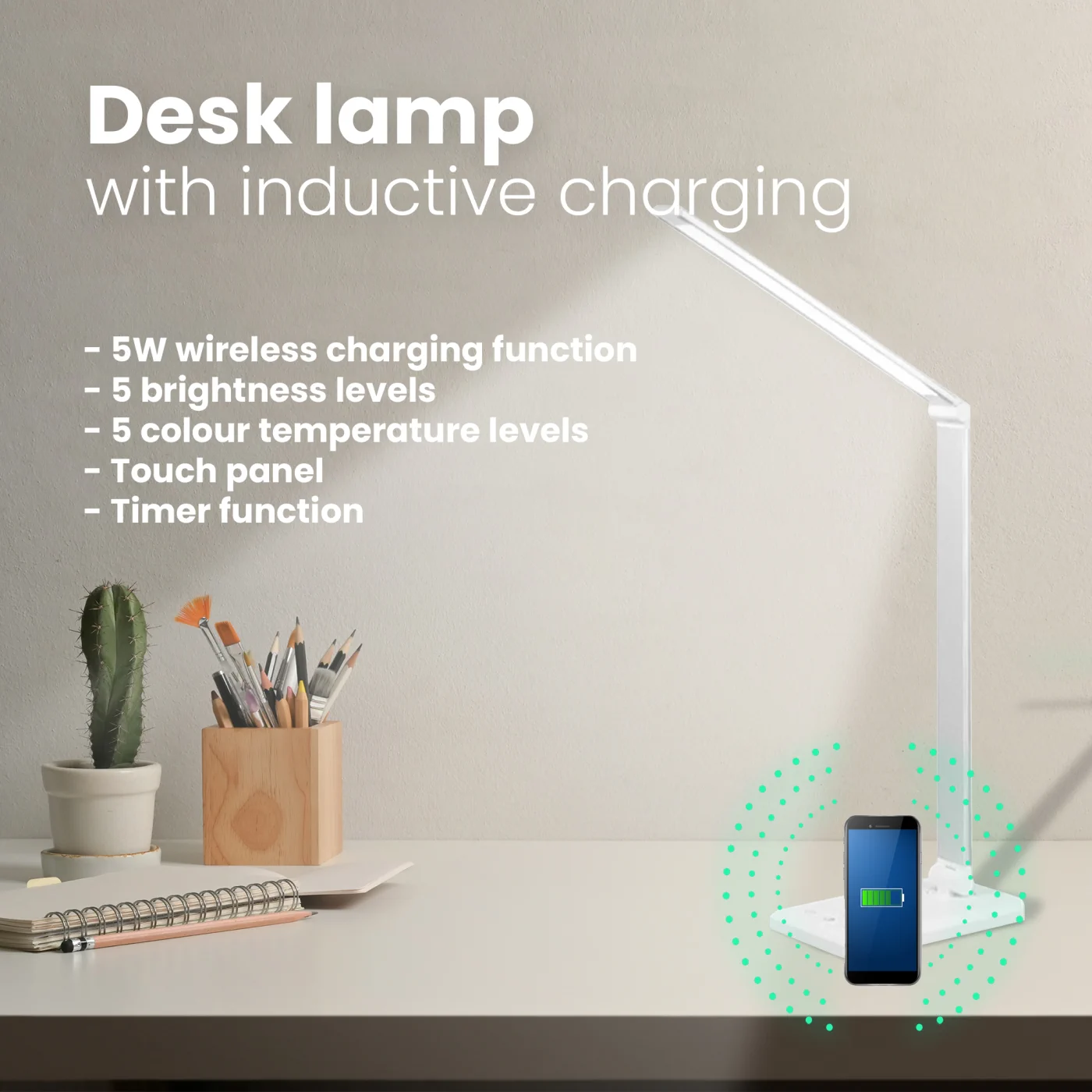 EXTRALINK SMART LIFE DESK LAMP WIRELESS CHARGING, EXTRALINK EX.31771