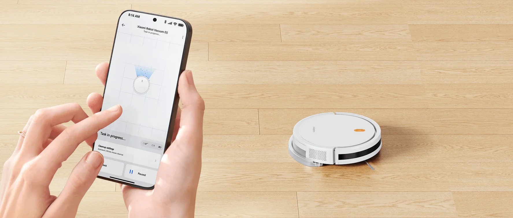 Xiaomi Robot Vacuum E5 White | Smart robot vacuum cleaner | 2600mAh, 2000Pa, XIAOMI ROBOT VACUUM E5 (WHITE) EU 6941812760673