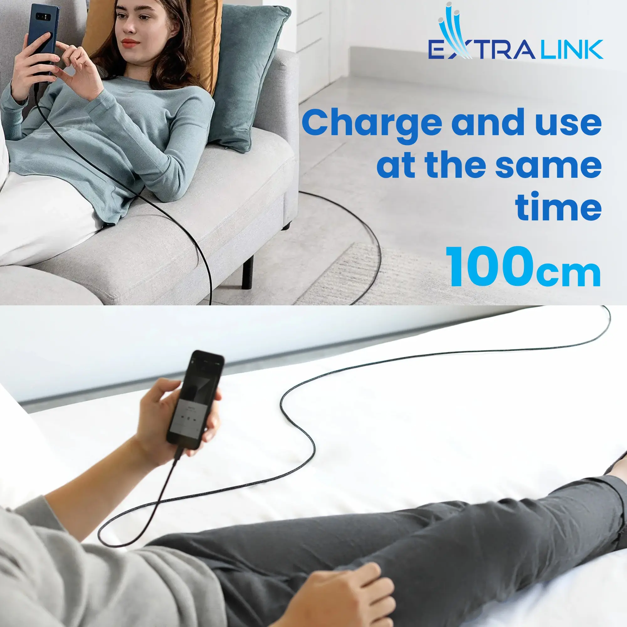 USB-C to Lightning Cable Extralink Smart Life Black, 100cm, EXTRALINK CABESL06 5906168632822