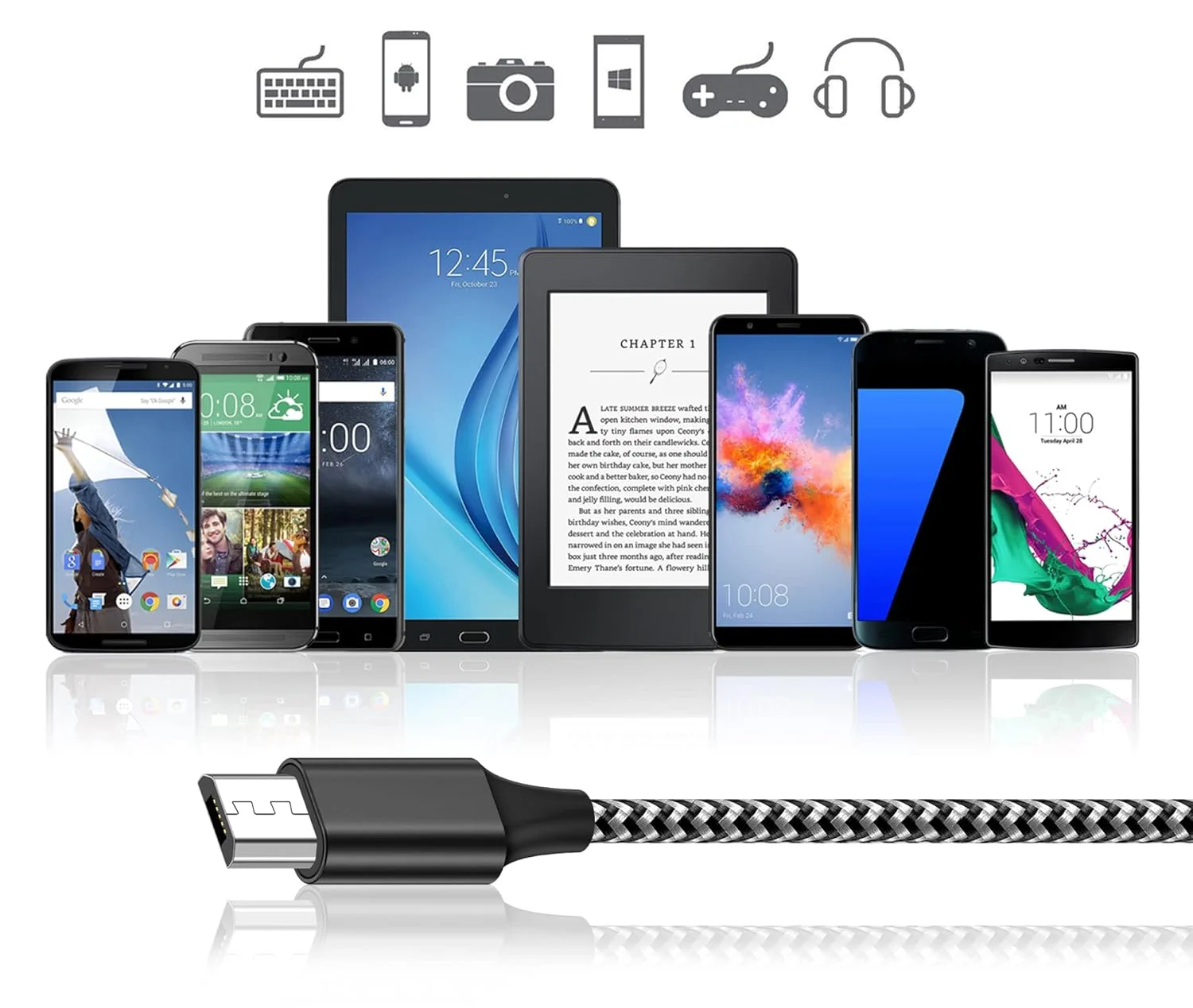 EXTRALINK SMART LIFE CABLE 15W, USB-A TO MICRO-USB, 100CM, PVC, 5V 2.4A, BLACK, EXTRALINK CABESL09 5906168632846
