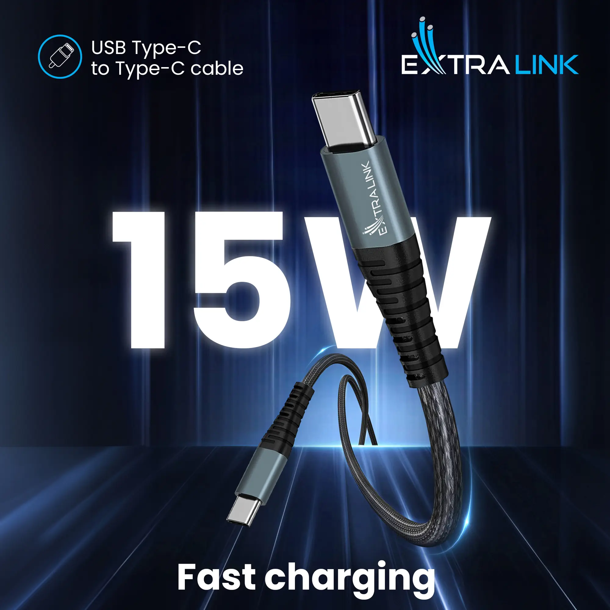 Extralink Smart Life USB Type-C to Type-C Black | USB-C to USB-C Cable | 120cm, EXTRALINK CABESL07 5906168633102