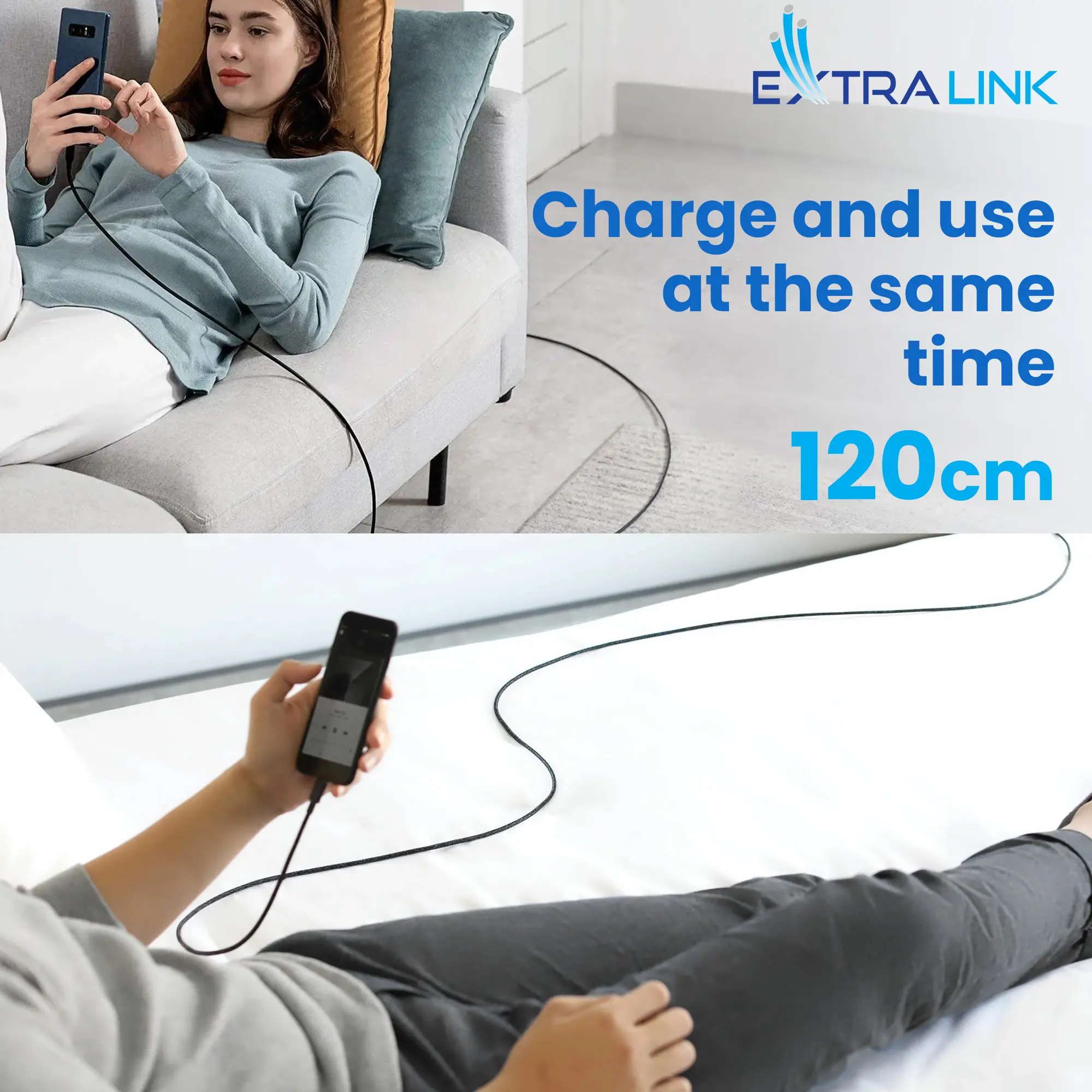 Extralink Smart Life USB Type-C to Type-C Black | USB-C to USB-C Cable | 120cm, EXTRALINK CABESL07 5906168633102