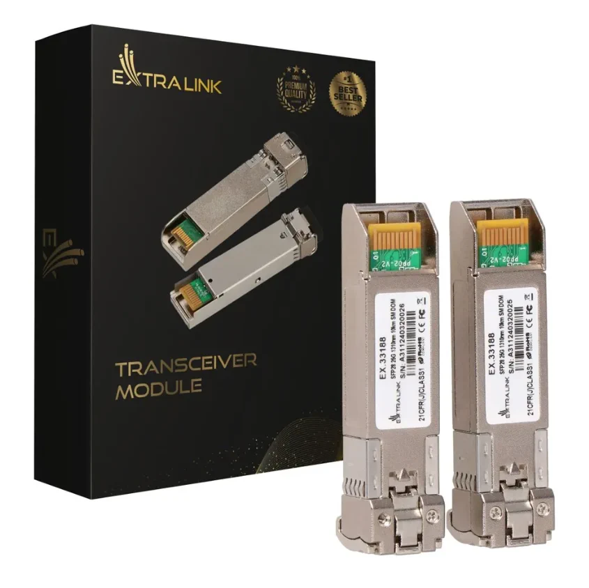 Extralink SFP28 25G 2-Pack | SFP28 Module | 25Gbps, LC/UPC Duplex, 1310nm, 10km, single mode, DOM, EXTRALINK EX.33188 5906168633188