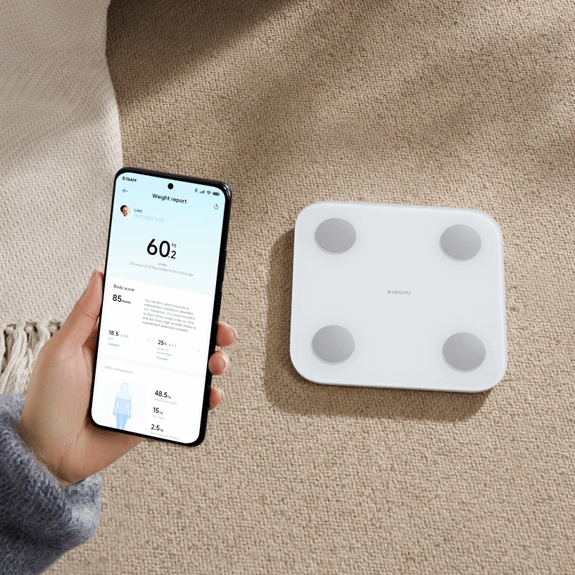 Xiaomi Body Composition Scale S400 | Waga łazienkowa | 0.1 kg - 150 kg, Bluetooth 5.0, 3x AAA, XIAOMI BODY COMPOSITION SCALE S400 6941812751985