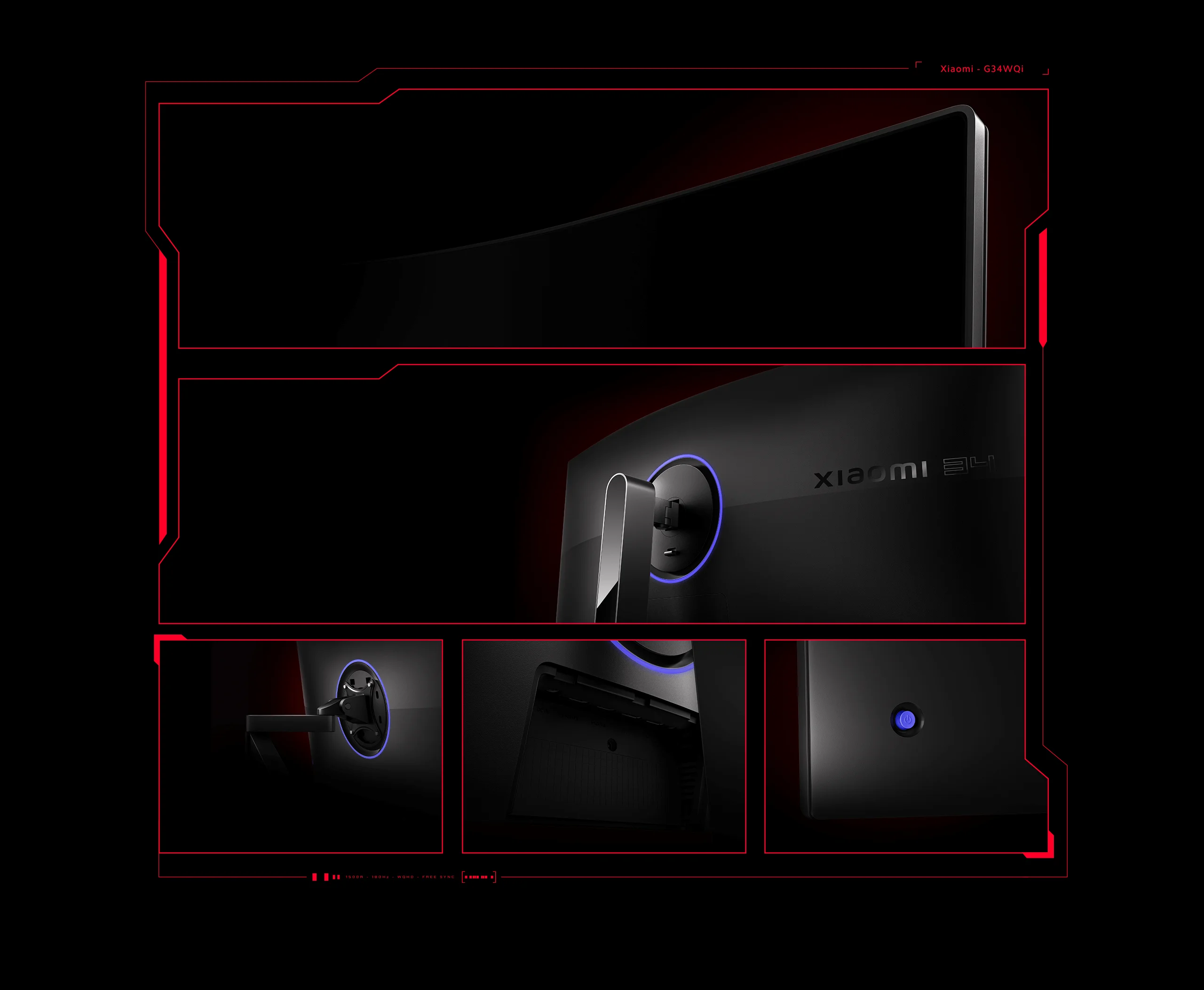 Xiaomi Curved Gaming Monitor G34WQi EU | Monitor | 34", VA, WQHD, 180Hz, FreeSync Premium, XIAOMI C34WQBA-RGGL EU 6941948702097